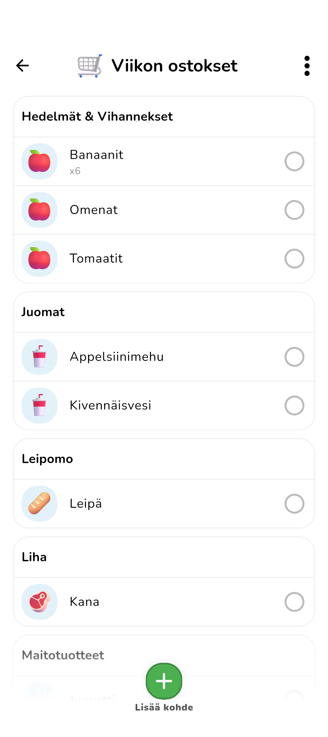 Koabit Shopping Lists