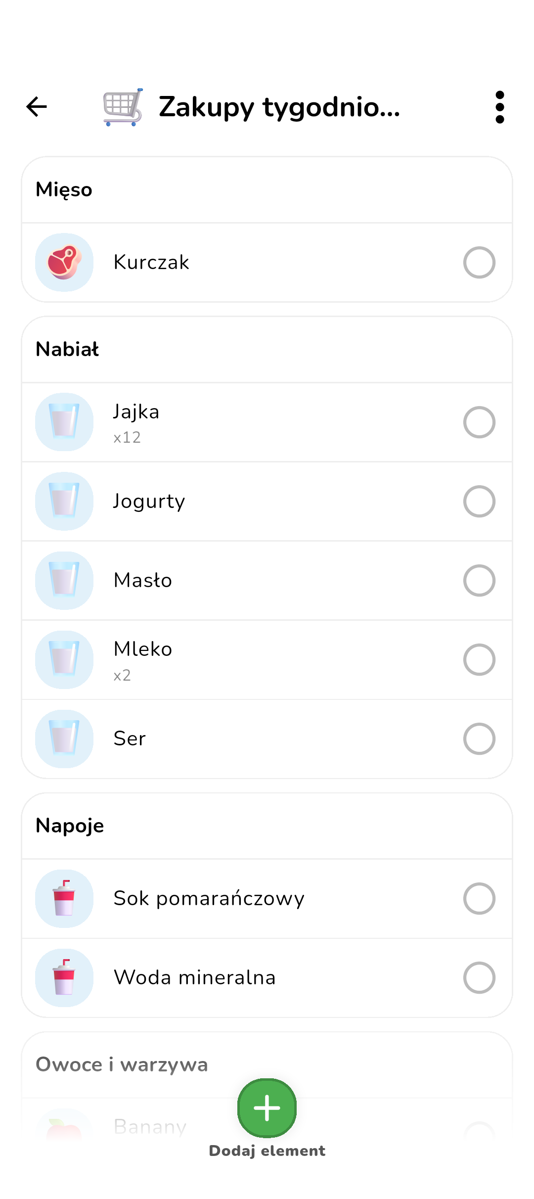 Koabit Shopping Lists